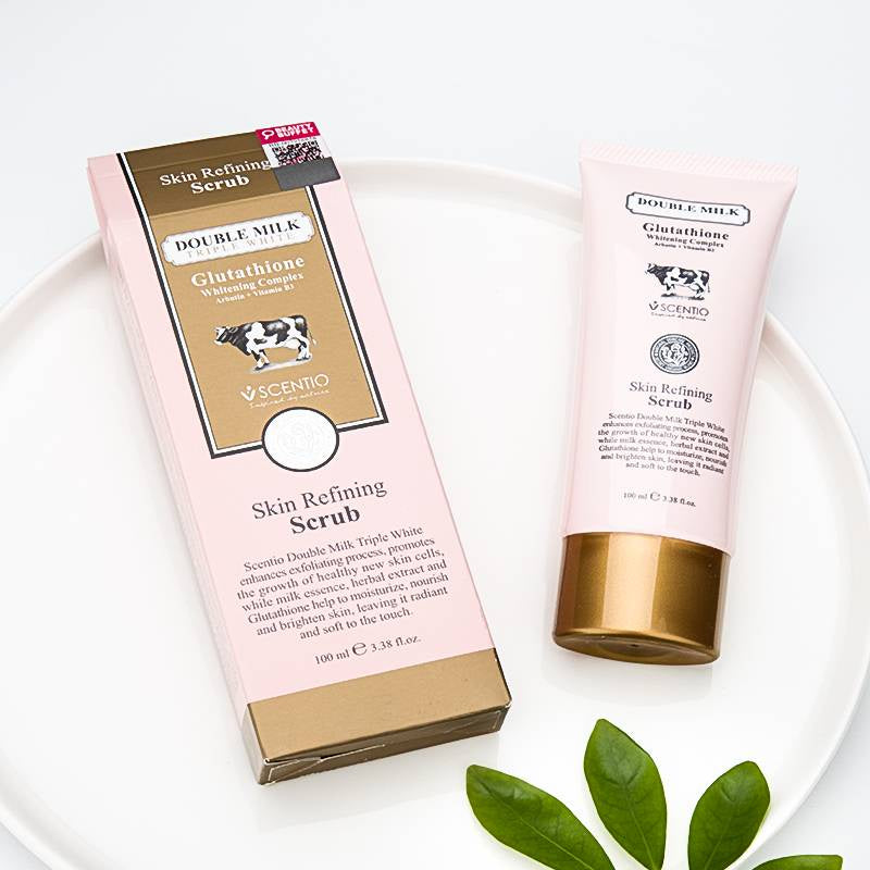 [SG INSTOCK] SCENTIO DOUBLE MILK TRIPLE WHITE SKIN REFINING SCRUB 100 ML