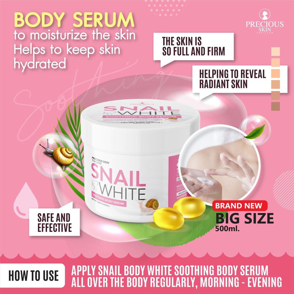 [SG INSTOCK] PRECIOUS SKIN THAILAND SNAIL WHITE SOOTHING BODY SERUM 500G