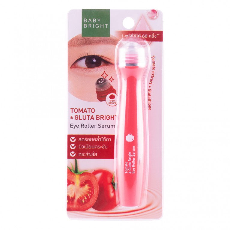 [SG SELLER] BABY BRIGHT Tomato & Gluta Bright ,5Hya & Peptide Firming ,Aloe Vera & Fresh Collagen Eye Roller Serum 15ML