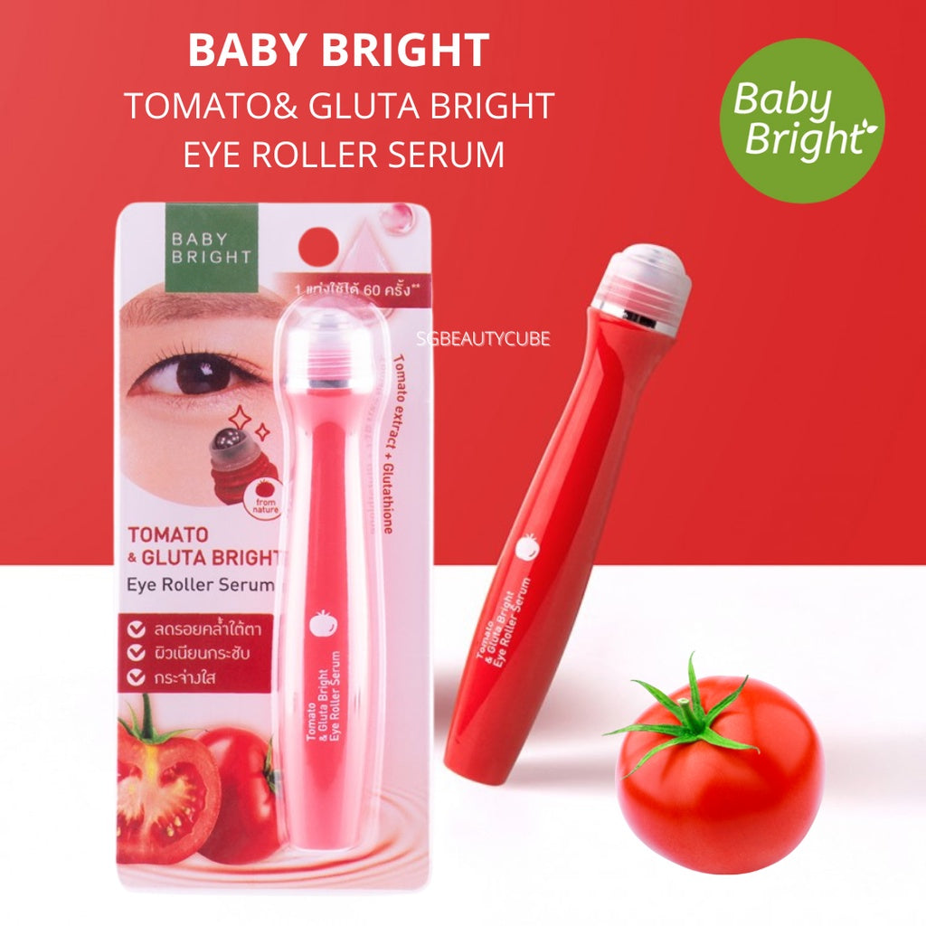 [SG SELLER] BABY BRIGHT Tomato & Gluta Bright ,5Hya & Peptide Firming ,Aloe Vera & Fresh Collagen Eye Roller Serum 15ML
