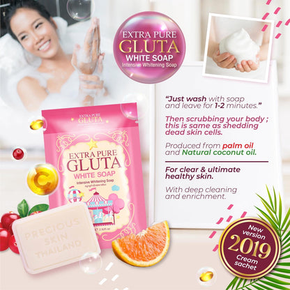 [SG INSTOCK] PRECIOUS SKIN THAILAND EXTRA PURE GLUTA WHITE SOAP 80G