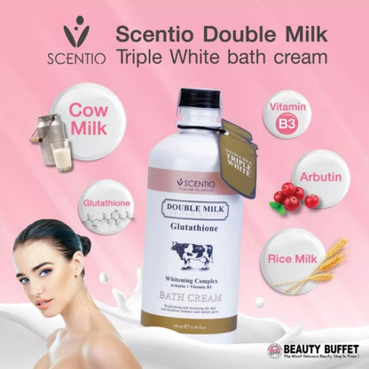 [SG INSTOCK] SCENTIO BEAUTY BUFFET DOUBLE MILK TRIPLE BRIGHT GLUTATHIONE BATH CREAM 350ML