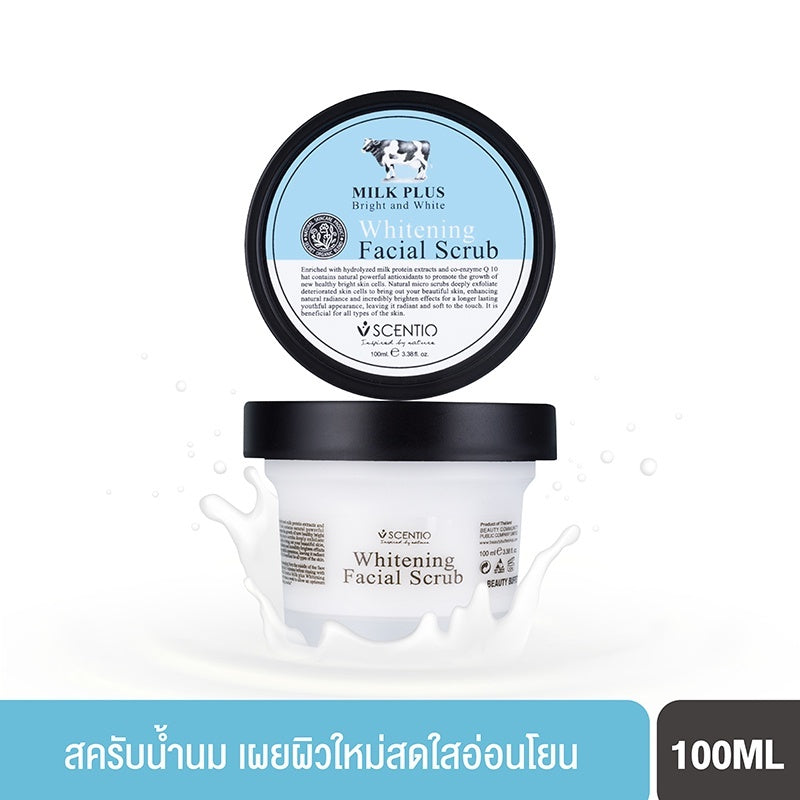 [SG INSTOCK] SCENTIO BEAUTY BUFFET MILK PLUS WHITENING Q10 FACIAL SCRUB 100G
