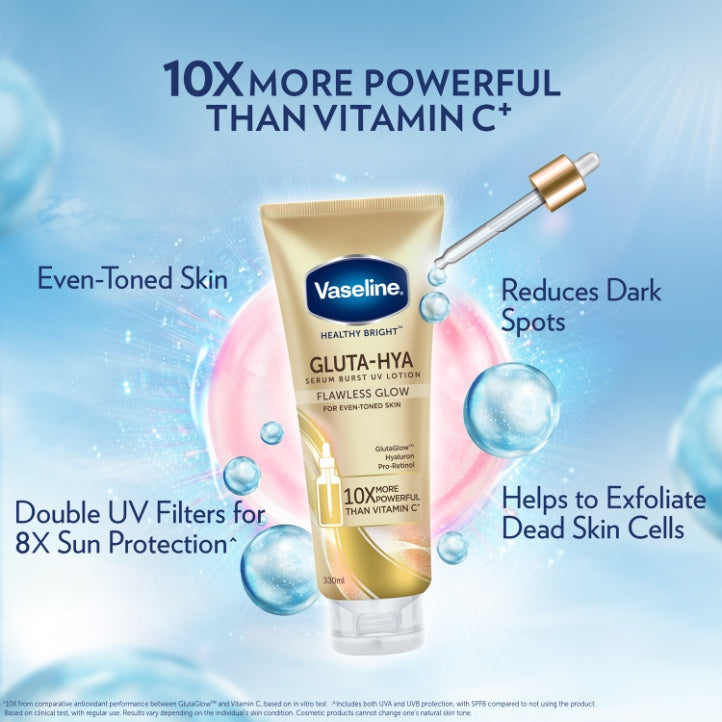 [SG INSTOCK] Vaseline Gluta HYA Serum Burst Lotion Dewy Radiance, Flawless Glow, Overnight Radiance, Luminous, Pro Age