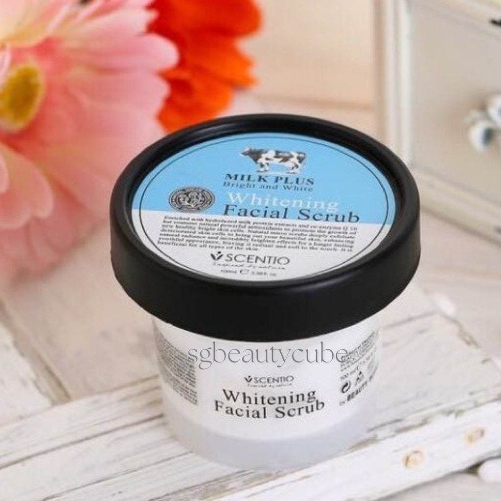 [SG INSTOCK] SCENTIO BEAUTY BUFFET MILK PLUS WHITENING Q10 FACIAL SCRUB 100G