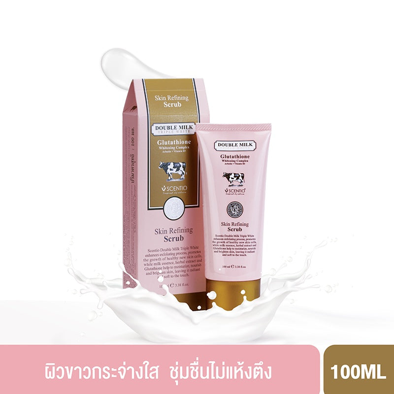 [SG INSTOCK] SCENTIO DOUBLE MILK TRIPLE WHITE SKIN REFINING SCRUB 100 ML
