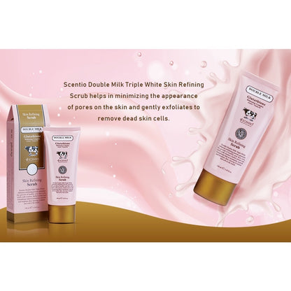 [SG INSTOCK] SCENTIO DOUBLE MILK TRIPLE WHITE SKIN REFINING SCRUB 100 ML