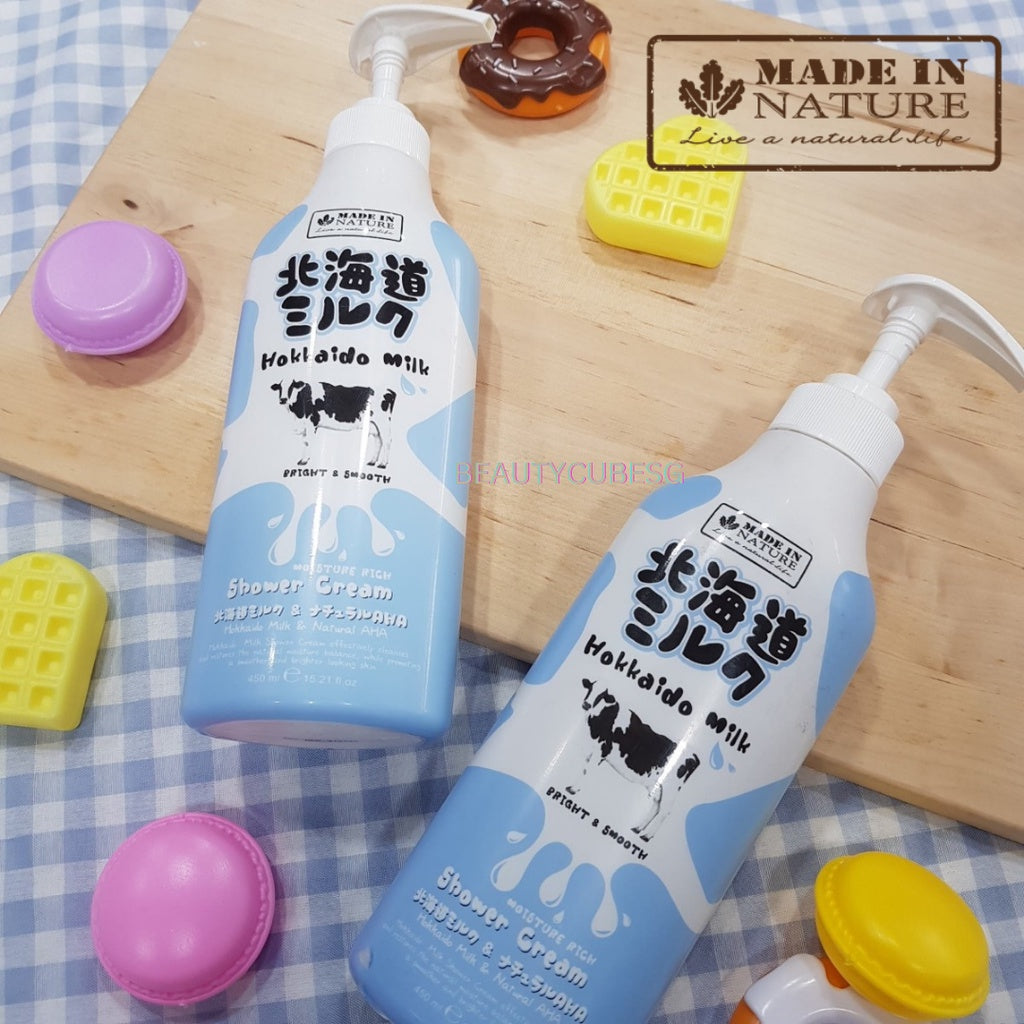[SG INSTOCK] MADE IN NATURE HOKKAIDO MILK MOISTURE RICH SHOWER CREAM 450 ML