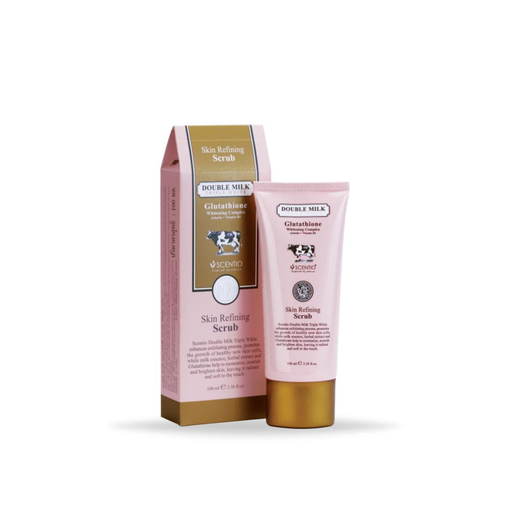 [SG INSTOCK] SCENTIO DOUBLE MILK TRIPLE WHITE SKIN REFINING SCRUB 100 ML
