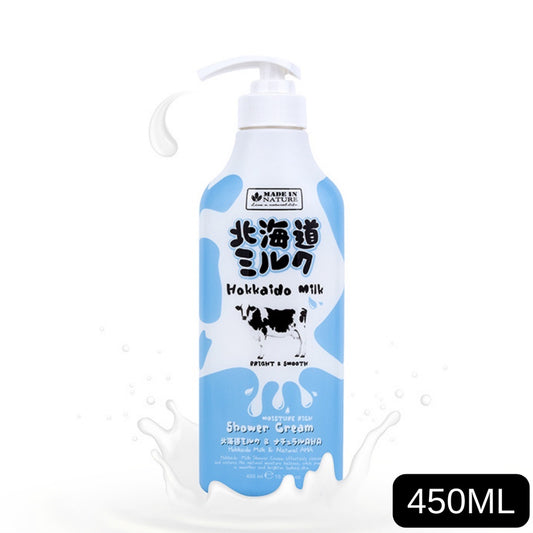 [SG INSTOCK] MADE IN NATURE HOKKAIDO MILK MOISTURE RICH SHOWER CREAM 450 ML