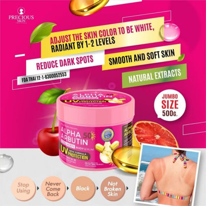 [SG INSTOCK] PRECIOUS SKIN THAILAND ALPHA ARBUTIN SPF50 UV PROTECTION COLLAGEN BODY SERUM 500G