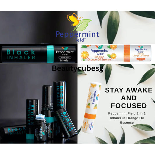 [SG INSTOCK] Peppermint Field Black / Orange Oil Essence  inhaler 2 in 1