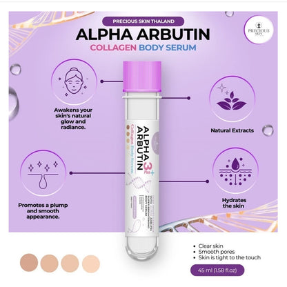 [SG INSTOCK] PRECIOUS SKIN THAILAND ALPHA ARBUTIN 3 PLUS COLLAGEN BODY SERUM, DEEP WHITE ESSENCE 45ML