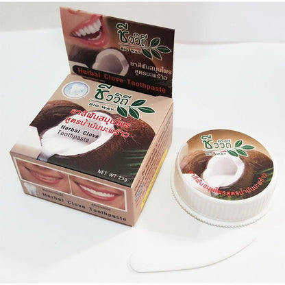 [SG INSTOCK] BIO WAY HERBAL CLOVE, HERBAL COCONUT TOOTHPASTE 25G