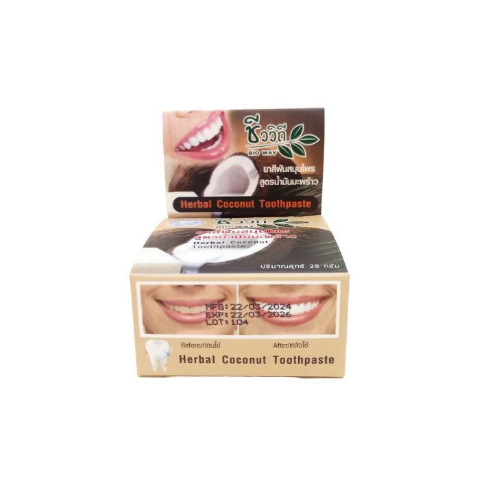 [SG INSTOCK] BIO WAY HERBAL CLOVE, HERBAL COCONUT TOOTHPASTE 25G