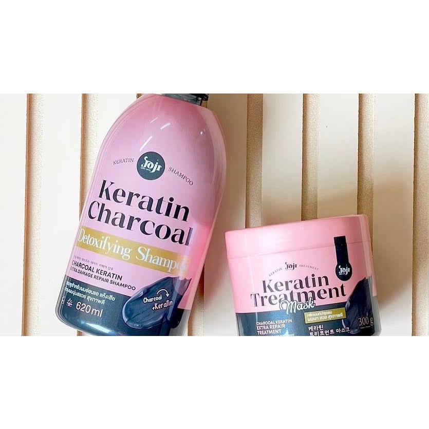[SG INSTOCK]JOJI Secret Young *Set Charcoal Keratin Detoxifying Shampoo 620ml+Charcoal Keratin Hair Treatment Mask 300ml