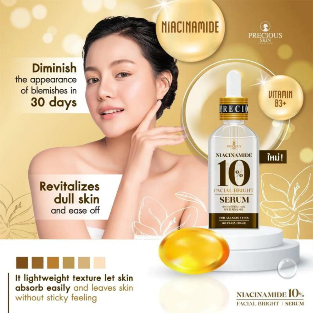 [SG INSTOCK] PRECIOUS SKIN THAILAND NIACINAMIDE 10%  FACIAL BRIGHT SERUM 50ML