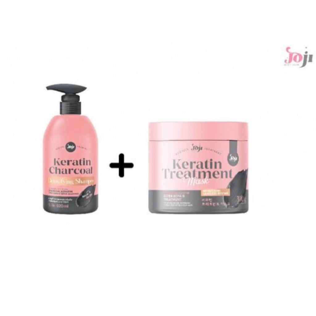 [SG INSTOCK]JOJI Secret Young *Set Charcoal Keratin Detoxifying Shampoo 620ml+Charcoal Keratin Hair Treatment Mask 300ml