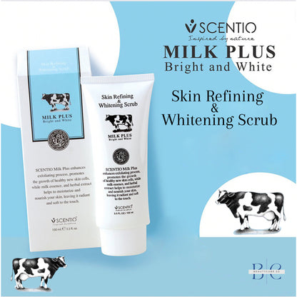 [SG INSTOCK] SCENTIO MILK PLUS SKIN REFINING & WHITENING SCRUB 100 ML