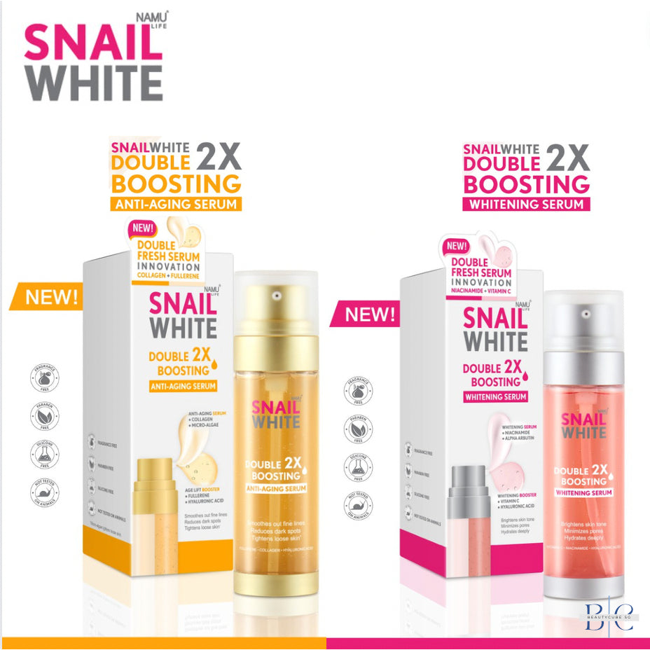 [SG INSTOCK] NAMU LIFE SNAIL WHITE DOUBLE BOOSTING WHITENING,ANTI-AGING SERUM