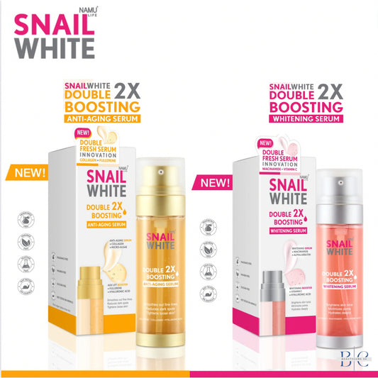 [SG INSTOCK] NAMU LIFE SNAIL WHITE DOUBLE BOOSTING WHITENING,ANTI-AGING SERUM
