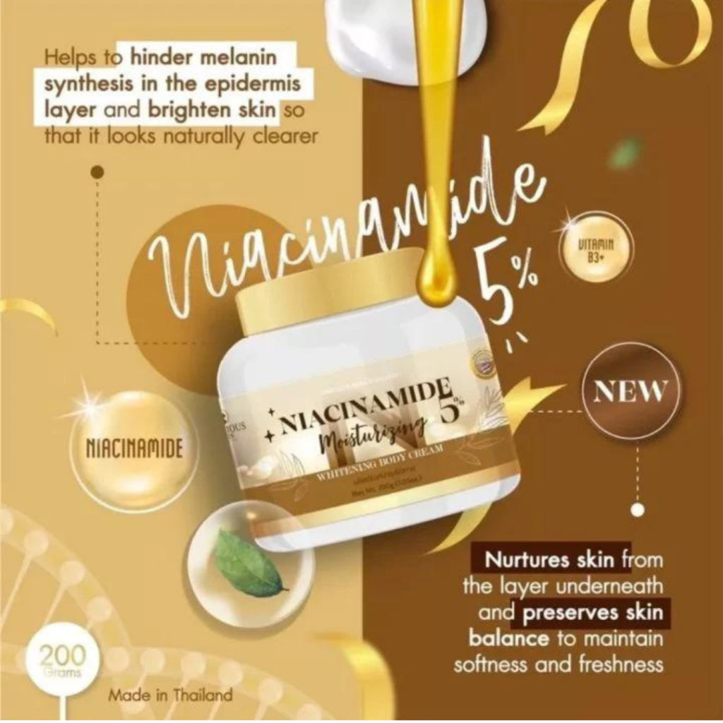 [SG INSTOCK] PRECIOUS SKIN THAILAND NIACINAMIDE 5% MOISTURIZING WHITENING BODY CREAM 200G
