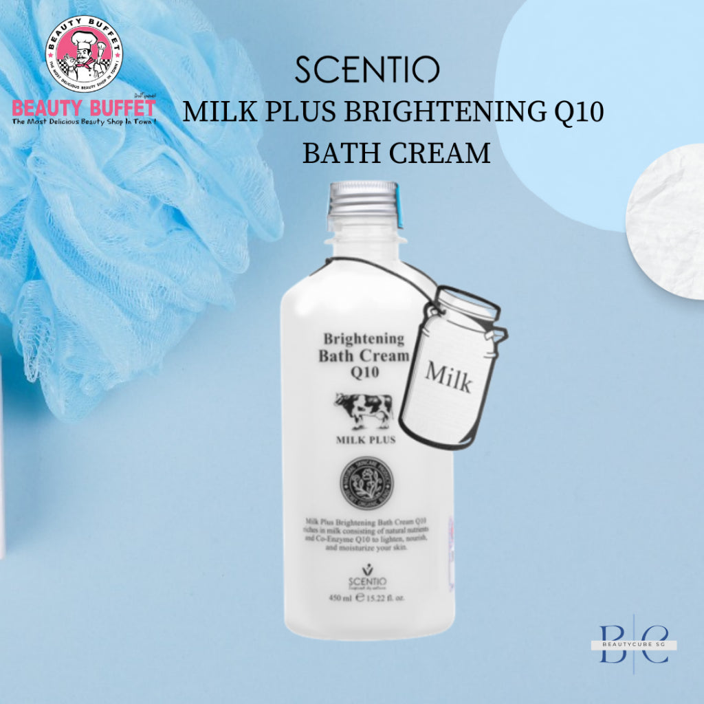 [SG INSTOCK] SCENTIO BEAUTY BUFFET MILK PLUS BRIGHTENING BATH CREAM Co-Enzyme Q10 450ML