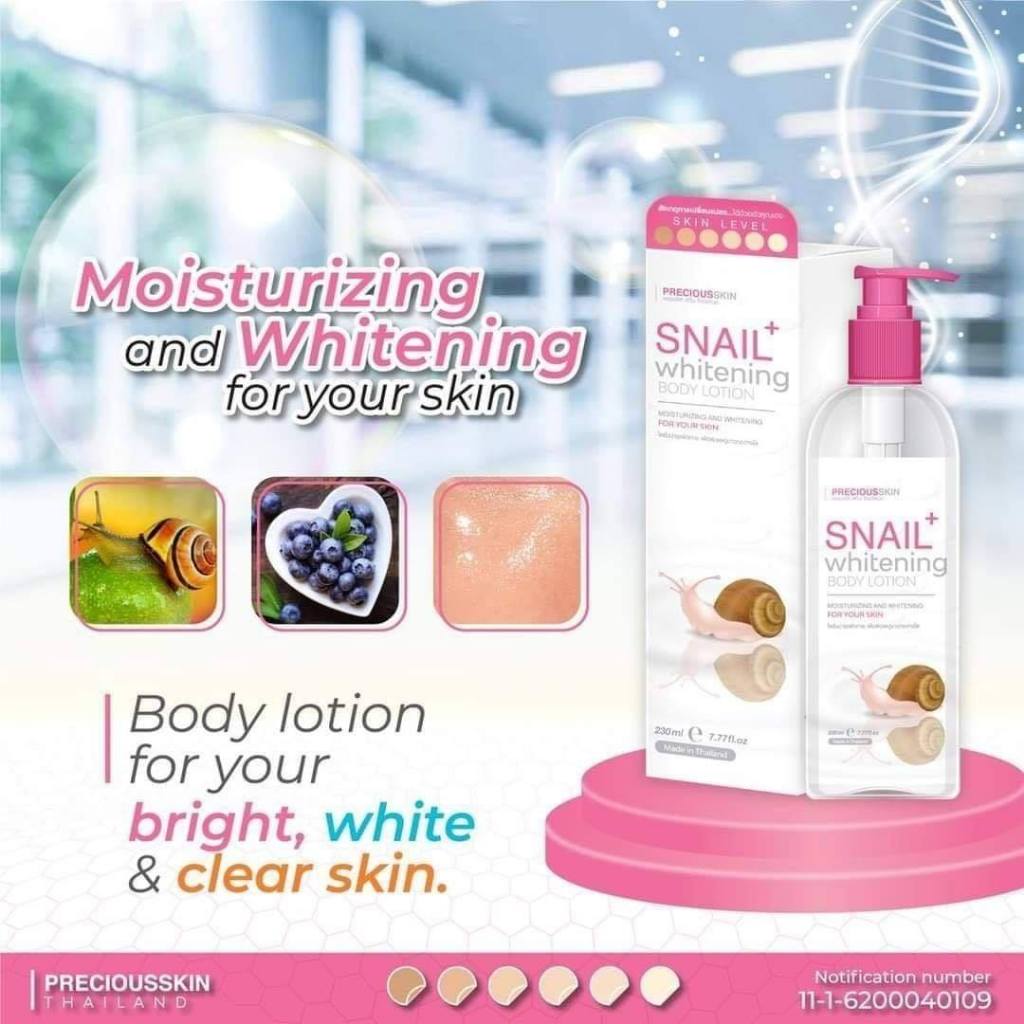 [SG INSTOCK] PRECIOUS SKIN THAILAND SNAIL WHITENING BODY LOTION 230ML