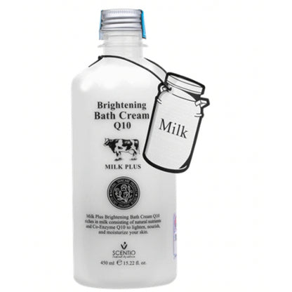 [SG INSTOCK] SCENTIO BEAUTY BUFFET MILK PLUS BRIGHTENING BATH CREAM Co-Enzyme Q10 450ML