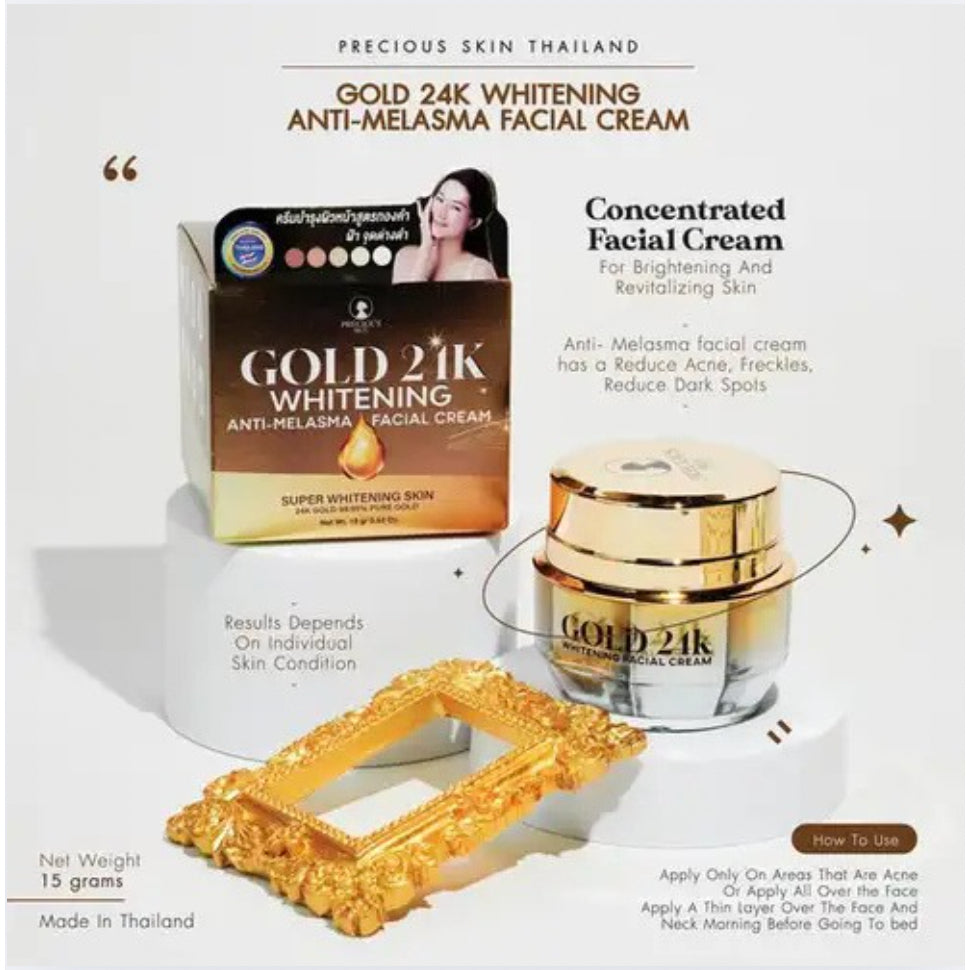 [SG INSTOCK] PRECIOUS SKIN THAILAND GOLD 24K WHITENING ANTI-MELASMA FACIAL CREAM 15G