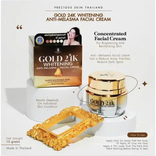 [SG INSTOCK] PRECIOUS SKIN THAILAND GOLD 24K WHITENING ANTI-MELASMA FACIAL CREAM 15G