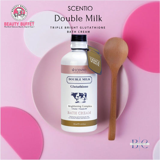 [SG INSTOCK] SCENTIO BEAUTY BUFFET DOUBLE MILK TRIPLE BRIGHT GLUTATHIONE BATH CREAM 350ML