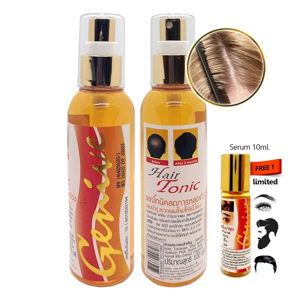 [SG INSTOCK] GENIVE TONIC HAIR GROWTH SERUM 120ML, BEARD EYEBROW SIDEBURNS GROWTH SERUM 10ML