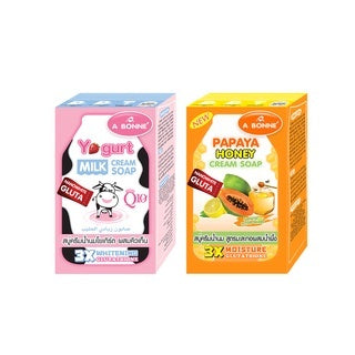 [SG INSTOCK] A Bonne' Yogurt Milk Cream Soap,Papaya Honey Cream Soap 90G