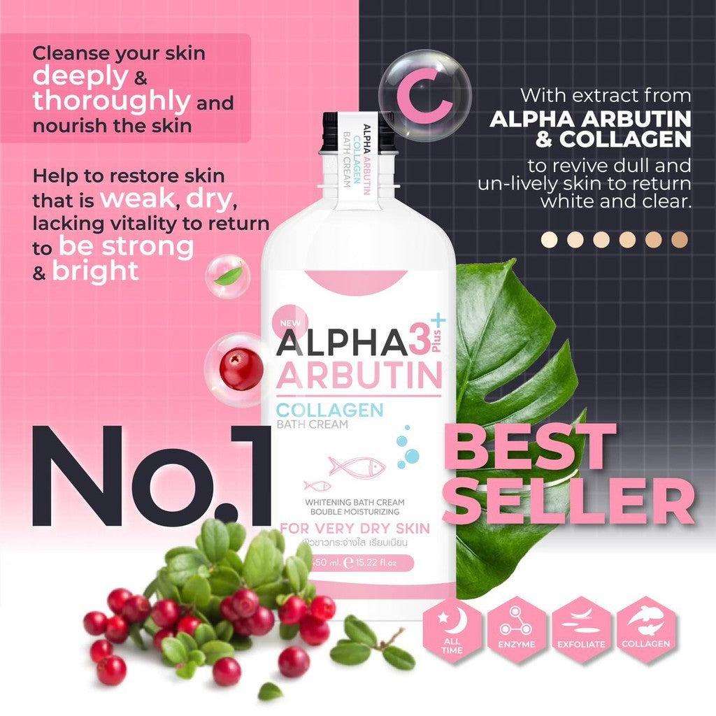 [SG INSTOCK] PRECIOUS SKIN THAILAND ALPHA ARBUTIN 3 PLUS COLLAGEN BATH CREAM 350ML