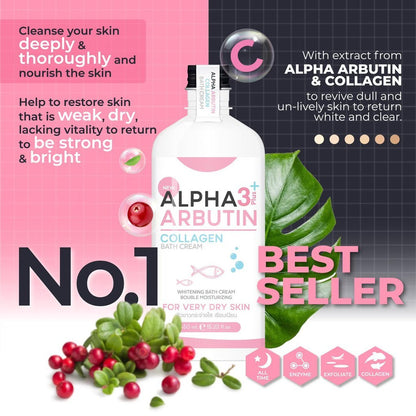 [SG INSTOCK] PRECIOUS SKIN THAILAND ALPHA ARBUTIN 3 PLUS COLLAGEN BATH CREAM 350ML