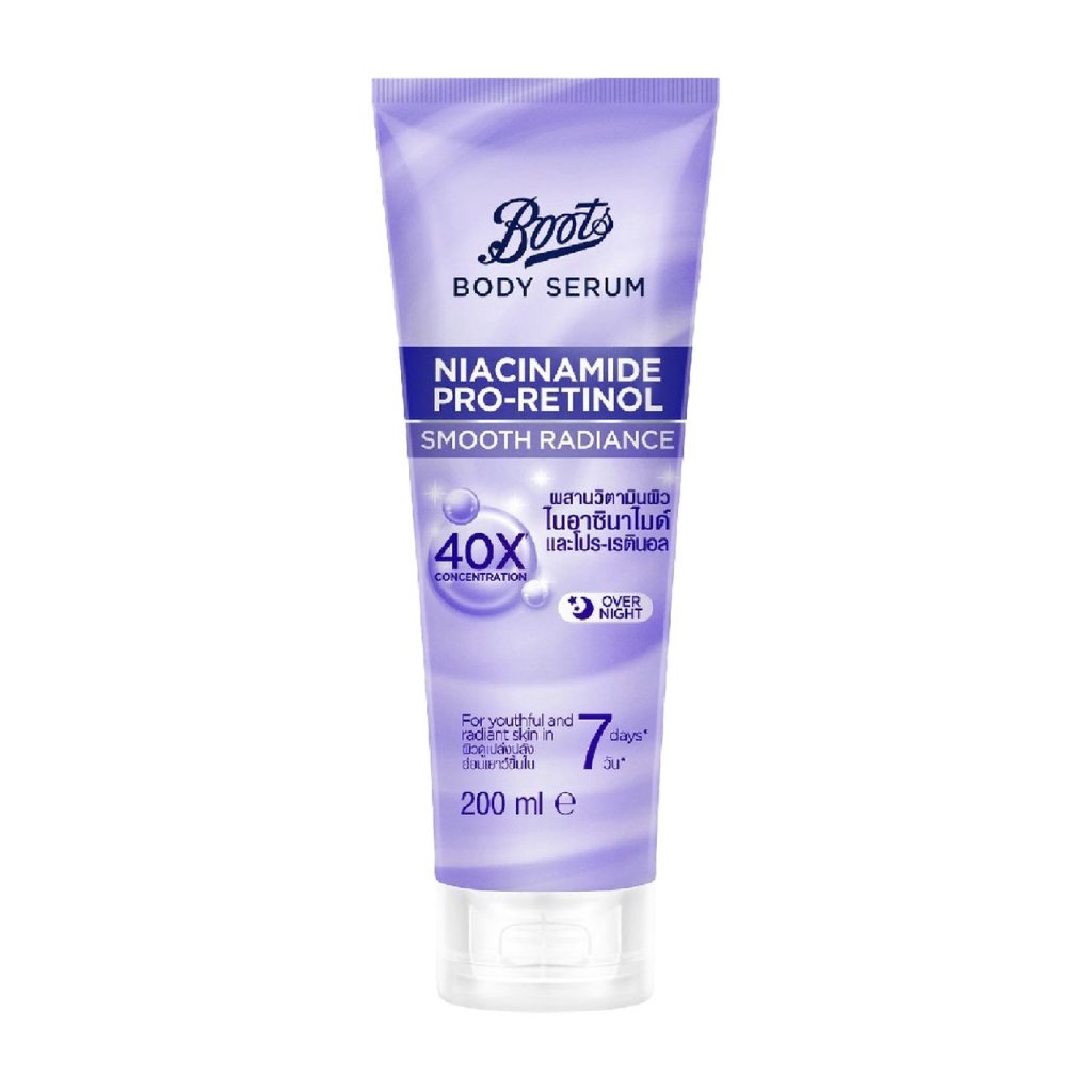 [SG INSTOCK] BOOTS BODY SERUM NIACINAMIDE PRO-RETINOL SMOOTH RADIANCE 200ML