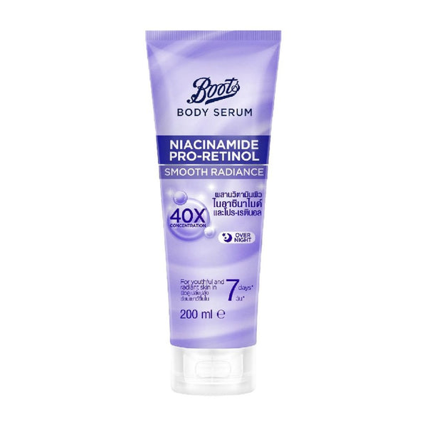 [SG INSTOCK] BOOTS BODY SERUM NIACINAMIDE PRO-RETINOL SMOOTH RADIANCE 200ML