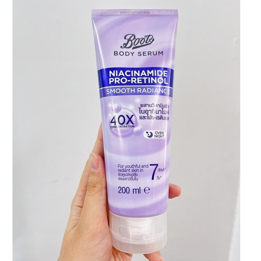 [SG INSTOCK] BOOTS BODY SERUM NIACINAMIDE PRO-RETINOL SMOOTH RADIANCE 200ML