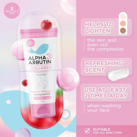 [SG INSTOCK] PRECIOUS SKIN ALPHA ARBUTIN 3PLUS COLLAGEN FOAMING CLEANSER 120ML