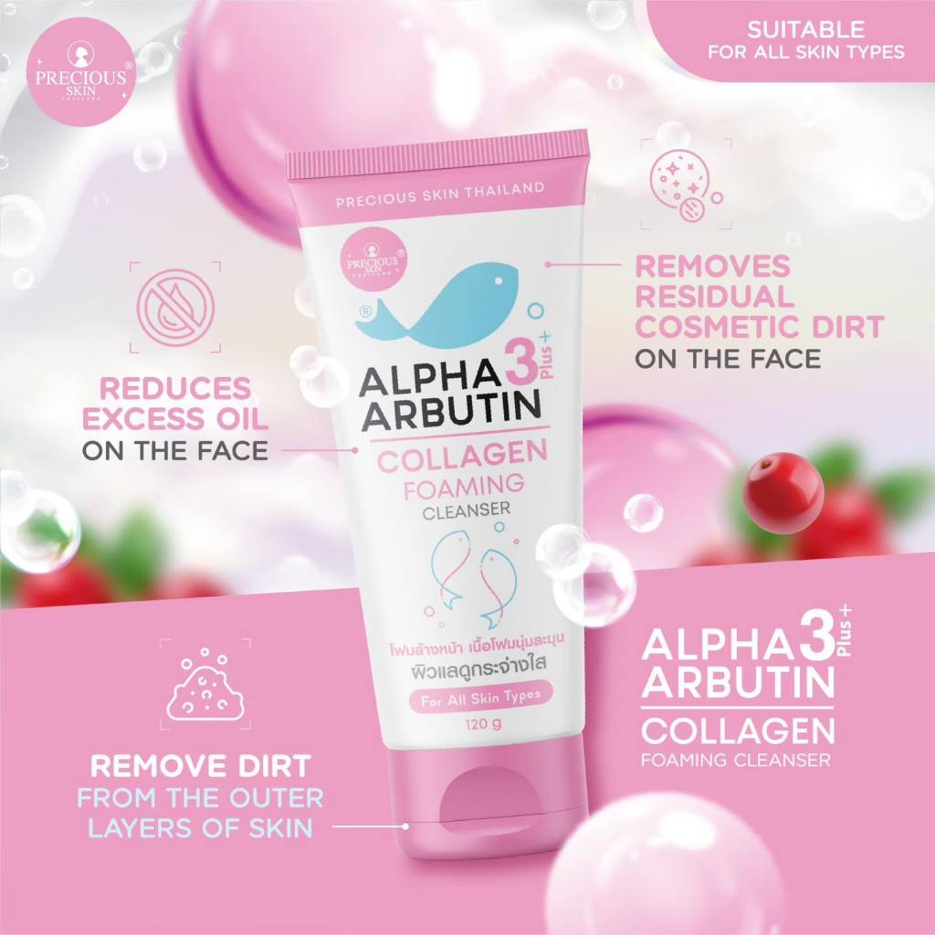 [SG INSTOCK] PRECIOUS SKIN ALPHA ARBUTIN 3PLUS COLLAGEN FOAMING CLEANSER 120ML