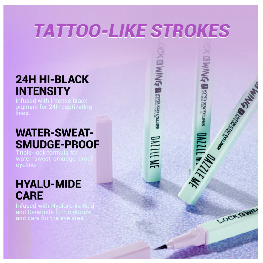 [SG INSTOCK] DAZZLE ME LOCK & WING! HYPER SLIM EYELINER 0.05ML,DAZZLE ME LOCK & WING! HYPER STAY EYELINER 0.5ML