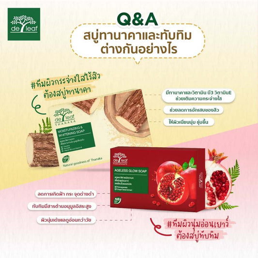 [SG INSTOCK] DE LEAF THANAKA SOAP, POMEGRANATE SOAP 100G