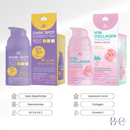 [SG INSTOCK] AR DARK SPOT CORRECTING SERUM CREAM SPF50+ PA++++, AR HYA COLLAGEN MOISTURIZER SERUM CREAM SPF50+ PA++++
