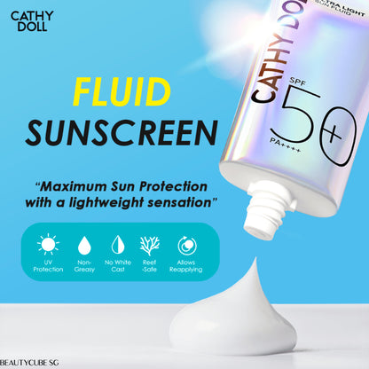 [SG SELLER] CATHY DOLL ULTRA LIGHT SUN FLUID SPF50 PA++++ 15ML/40ML