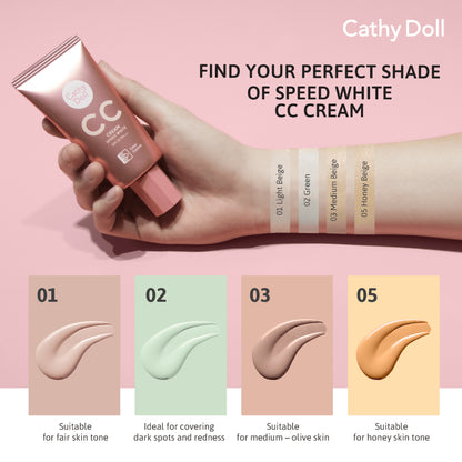 [SG INSTOCK] CATHY DOLL SPEED WHITE / SPEED COVER CC CREAM SPF50+ PA+++ 50ML