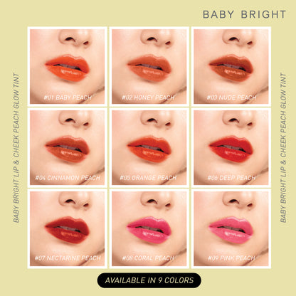 [SG INSTOCK] BABY BRIGHT LIP & CHEEK PEACH GLOW TINT 2.4G