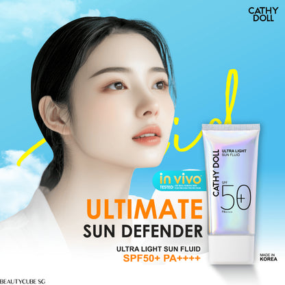 [SG SELLER] CATHY DOLL ULTRA LIGHT SUN FLUID SPF50 PA++++ 15ML/40ML