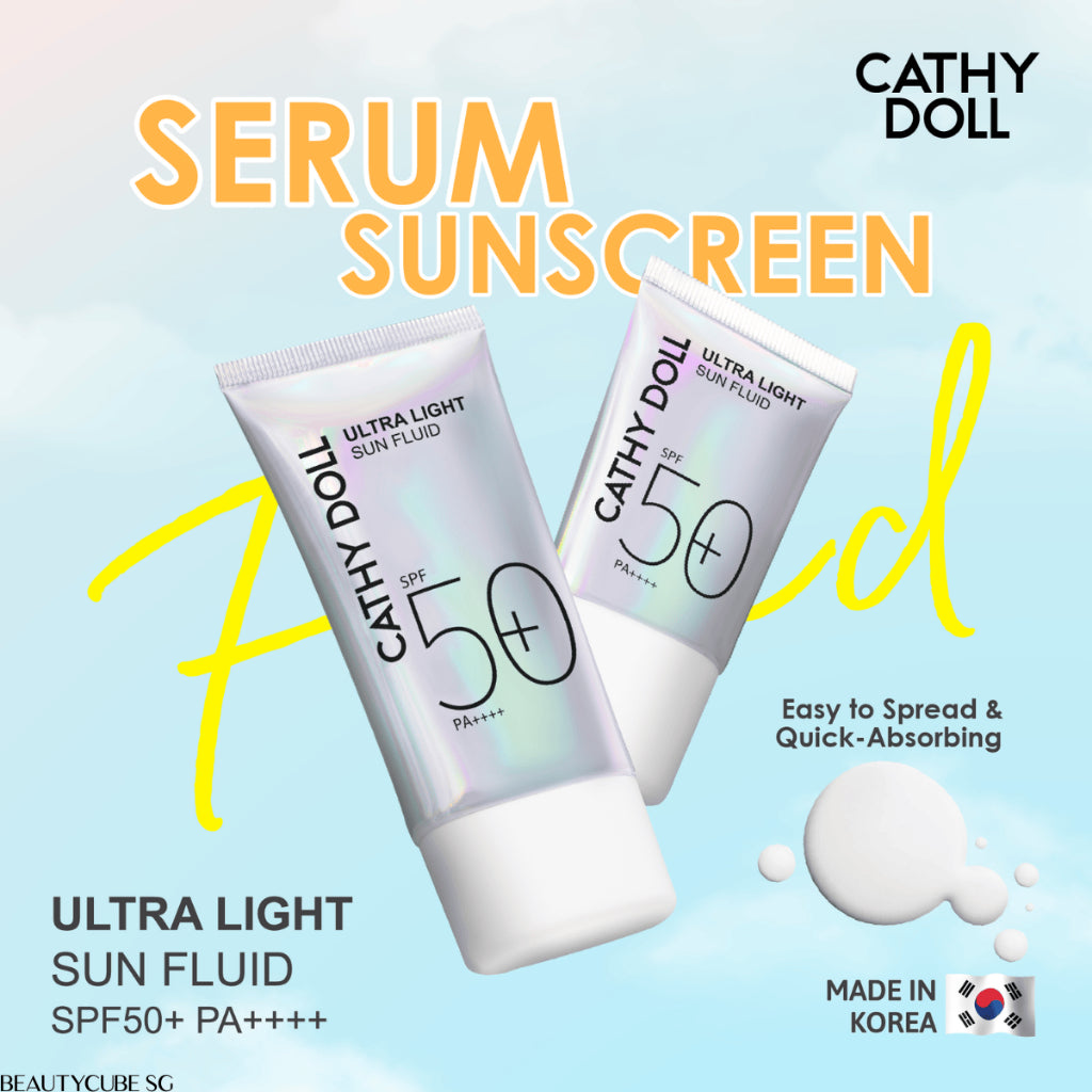 [SG SELLER] CATHY DOLL ULTRA LIGHT SUN FLUID SPF50 PA++++ 15ML/40ML