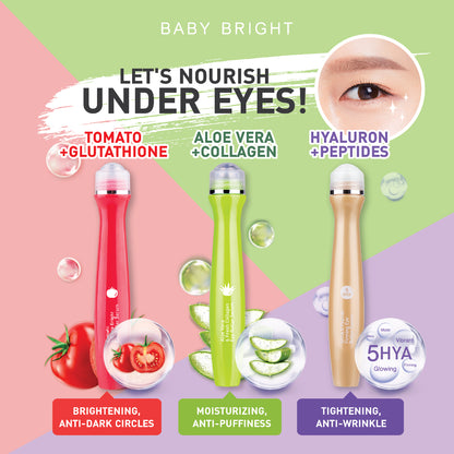 [SG SELLER] BABY BRIGHT Tomato & Gluta Bright ,5Hya & Peptide Firming ,Aloe Vera & Fresh Collagen Eye Roller Serum 15ML
